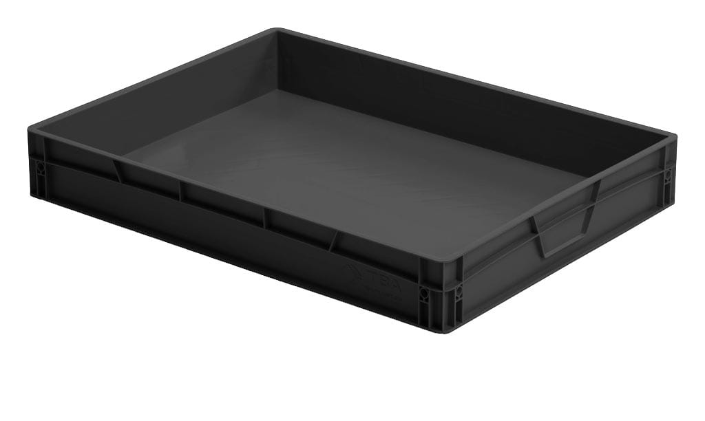 ΚΙΒΩΤΙΟ ΠΛΑΣΤΙΚΟ 800 x 600 x 120 ΜΑΥΡΟ ESD - ΑΝΤΙΣΤΑΤΙΚΟ